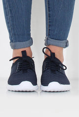 Karlee Blue Woven Trainers-Trainers
