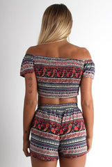Katerina Red Paisley Crop Top-Tops