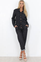 Kath Black Denim Jumpsuit-Jumpsuits