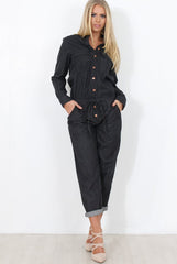 Kath Black Denim Jumpsuit-Jumpsuits
