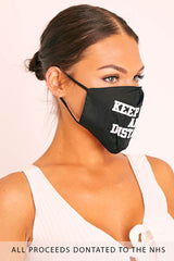 Keep Calm And Distance Slogan Face Mask - Carole-Mask