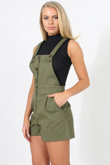 Khaki Button Up Playsuit - Magda-Playsuits