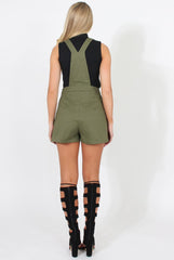 Khaki Button Up Playsuit - Magda-Playsuits