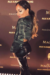 Khaki Camo Cropped Batwing Jumper - Lizy-Crop Jumper