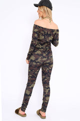 Khaki Camo Rip Knee Jumpsuit - Chyna-Jumpsuits