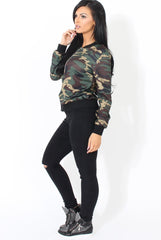 Khaki Camouflage Bomber Jacket - Wendy-Jackets
