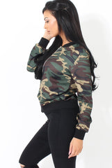 Khaki Camouflage Bomber Jacket - Wendy-Jackets