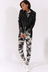 Khaki Camouflage Velvet Tracksuit - Tamsin-Tracksuits