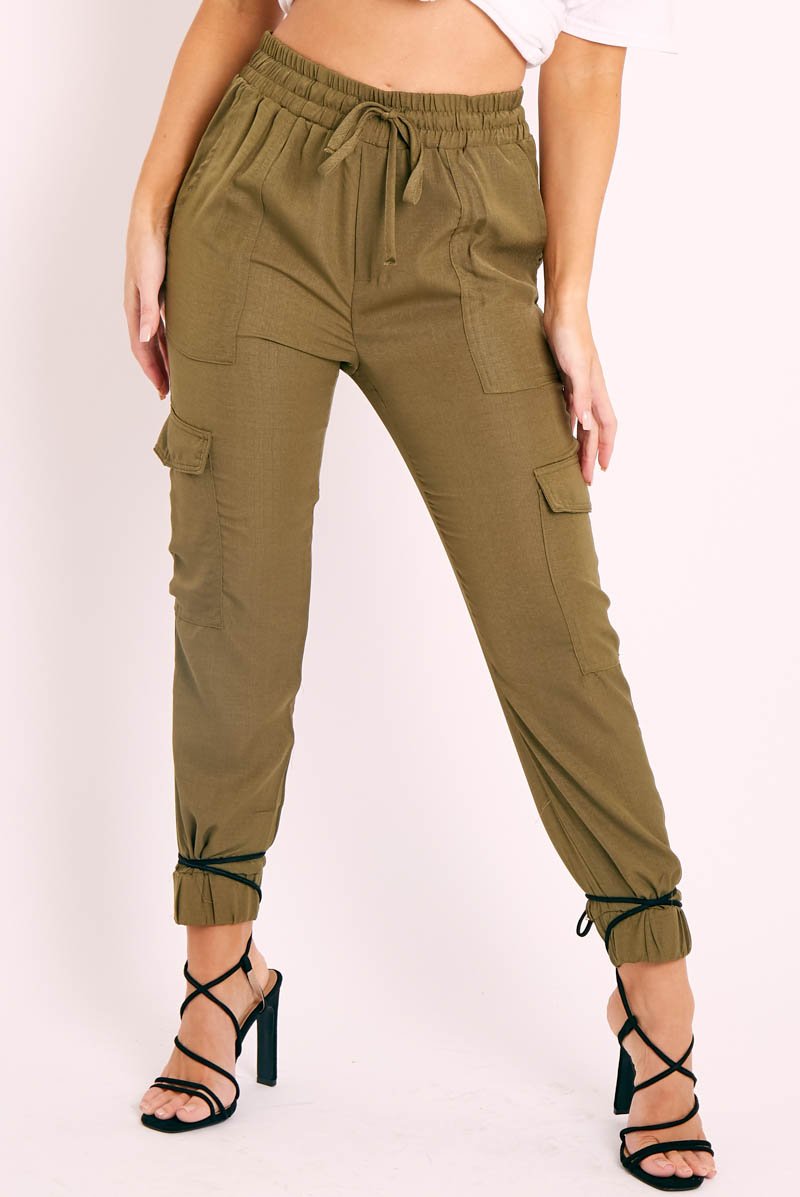 Khaki Cargo Pocket Joggers - Teigen-Joggers