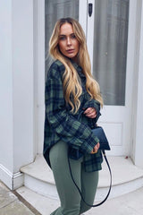 Khaki Checked Pocket Front Shirt - Haily-Shirts