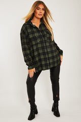 Khaki Checked Pocket Front Shirt - Haily-Shirts
