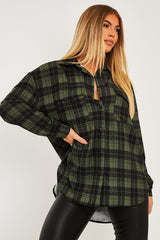 Khaki Checked Pocket Front Shirt - Haily-Shirts