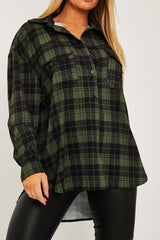Khaki Checked Pocket Front Shirt - Haily-Shirts