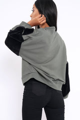 Khaki Chevron Fur Jumper - Lara-Tops