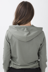 Khaki Distressed Hoodie - Kiera-Hoodies