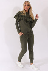 Khaki Frill Layer Tracksuit - Tawney-Tracksuits