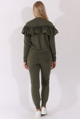 Khaki Frill Layer Tracksuit - Tawney-Tracksuits