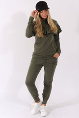 Khaki Frill Layer Tracksuit - Tawney-Tracksuits
