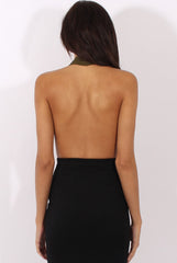 Khaki Halterneck Bodysuit - Isla-Bodysuits