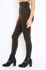 Khaki High Waisted Shape Leggings - Binky-Leggings