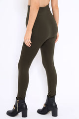 Khaki High Waisted Shape Leggings - Binky-Leggings