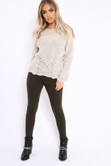 Khaki High Waisted Shape Leggings - Binky-Leggings