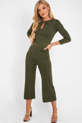 Khaki Keyhole Top Culotte Co-Ord - Raelinn-Co-ords