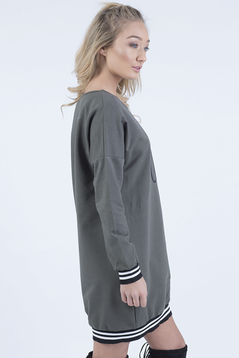 Khaki Lies Slogan Jumper Dress - Ellie-Jumper