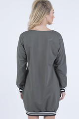 Khaki Lies Slogan Jumper Dress - Ellie-Jumper