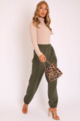 Khaki Oversized Joggers - Erica-Joggers
