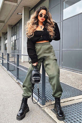 Khaki Oversized Joggers - Erica-Joggers