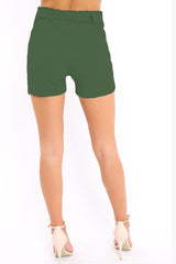 Khaki Paperbag Tie Waist Shorts - Billie-Shorts