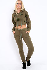 Khaki Pom pom Loungewear Set - Sacha-Co-ords