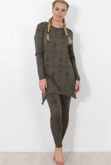 Khaki Print Loungewear Set - Haylee-Loungewear