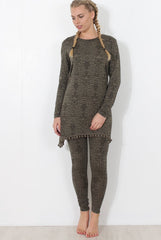 Khaki Print Loungewear Set - Haylee-Loungewear