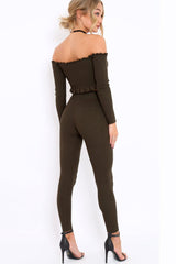 Khaki Ribbed Knit Co-ord - Luna-Co-ords