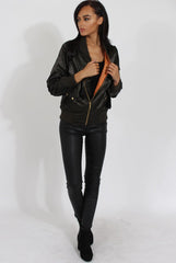 Khaki Satin Bomber Jacket - Neve-Jackets