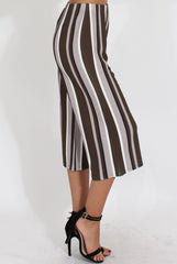 Khaki Stripe Stripe Culotte - Margo-Trousers
