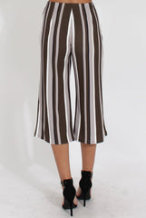 Khaki Stripe Stripe Culotte - Margo-Trousers