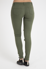 Khaki Studded Ripped Jeans - Christina-Jeans