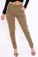 Khaki Tapered Leg Trousers - Rennie-Trousers