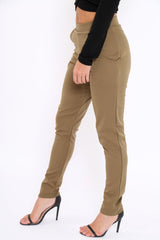 Khaki Tapered Leg Trousers - Rennie-Trousers