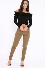 Khaki Tapered Leg Trousers - Rennie-Trousers