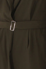 Khaki Utility Belted Playsuit - Charlee-Playsuits