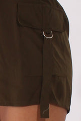 Khaki Utility Plunge Playsuit - Bethan-Playsuits