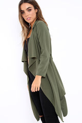 Khaki Waterfall Frill Jacket - Bexley-Jackets
