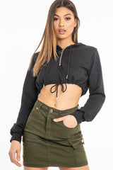 Khaki Woven Utility Pocket Mini Skirt - Alexa-Skirts