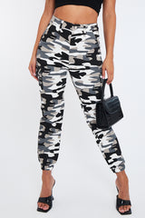 Grey Camo Cuffed Cargo Trousers - Genesis