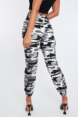 Grey Camo Cuffed Cargo Trousers - Genesis