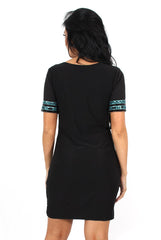 Kimi Black Sequin Short Sleeve Dress-Dresses